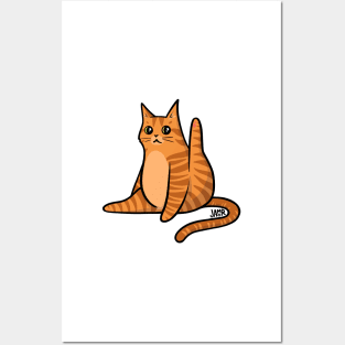 Ginger Cat Leg Up Posters and Art